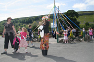 Maypole with Lady and Girl